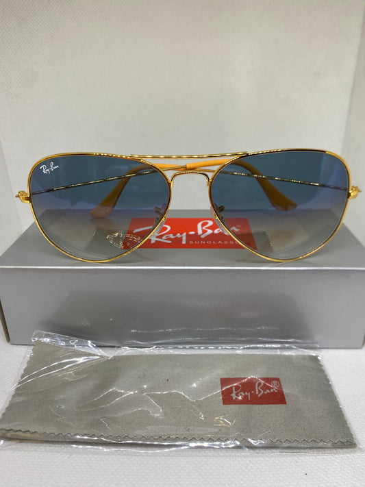 Rayban aviator bleu degrade gold 58-14