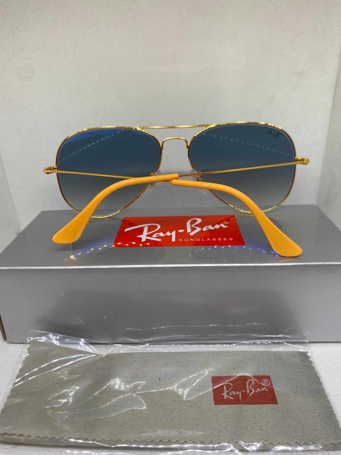 Rayban aviator bleu degrade gold 58-14