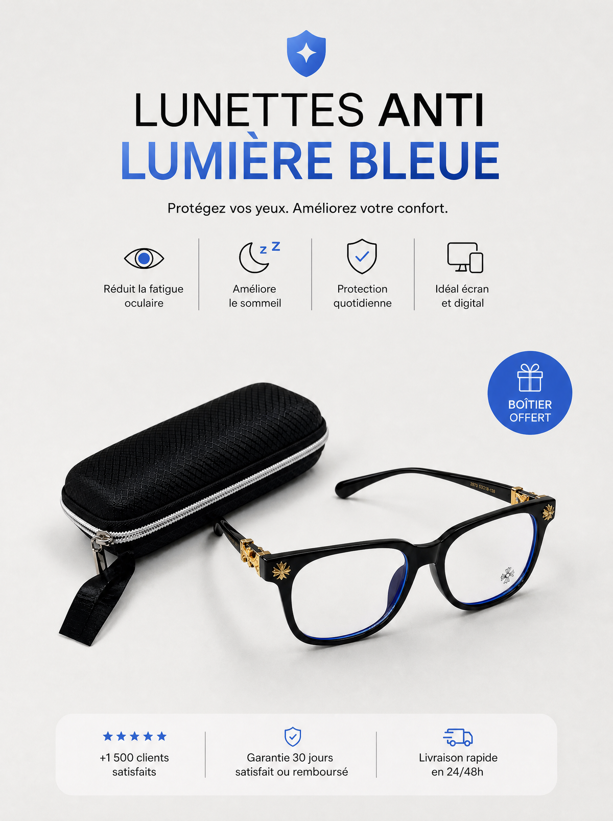 Lunettes Noir Gold Chrome Heart