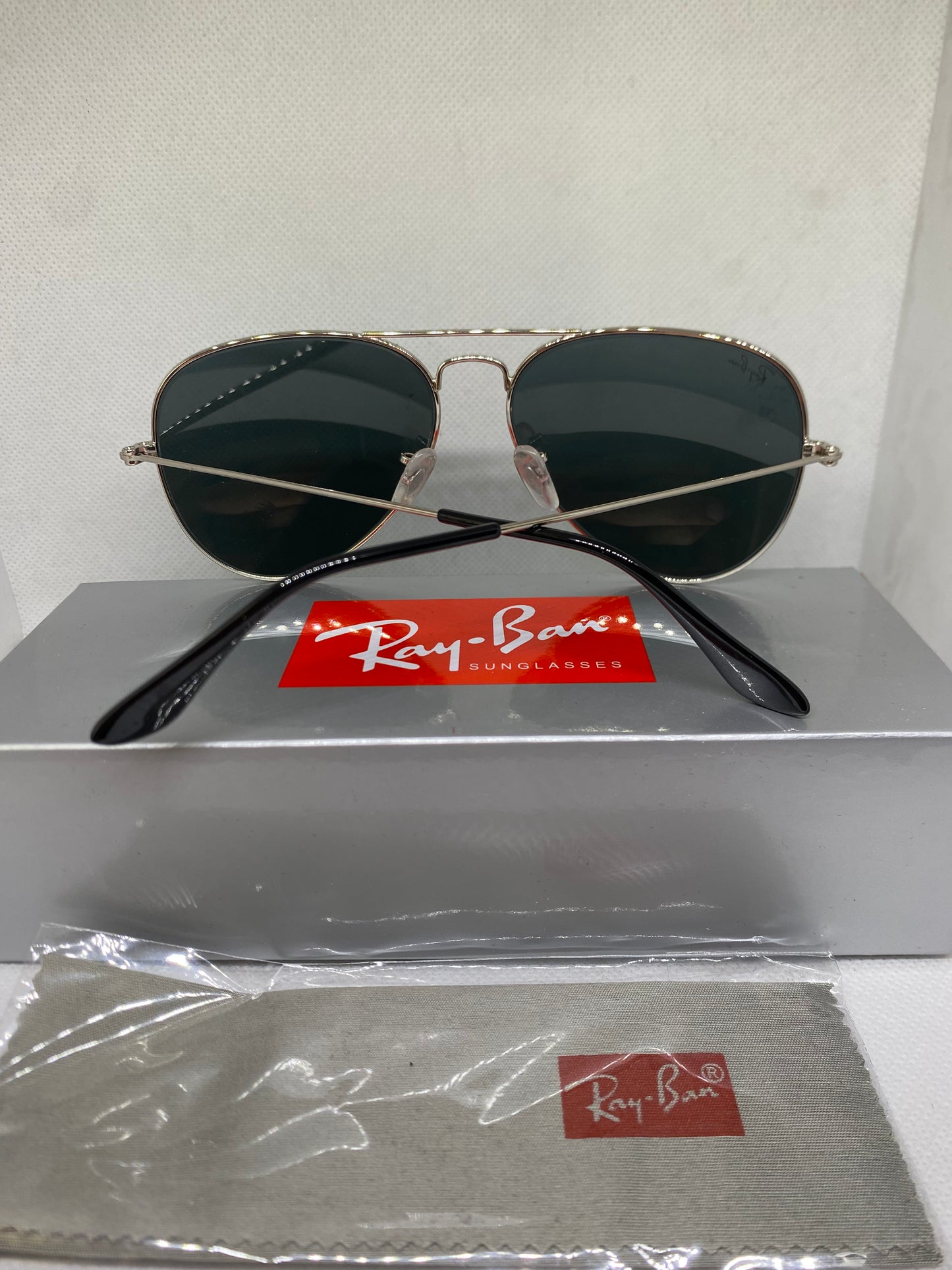 Rayban aviator black silver 58-14