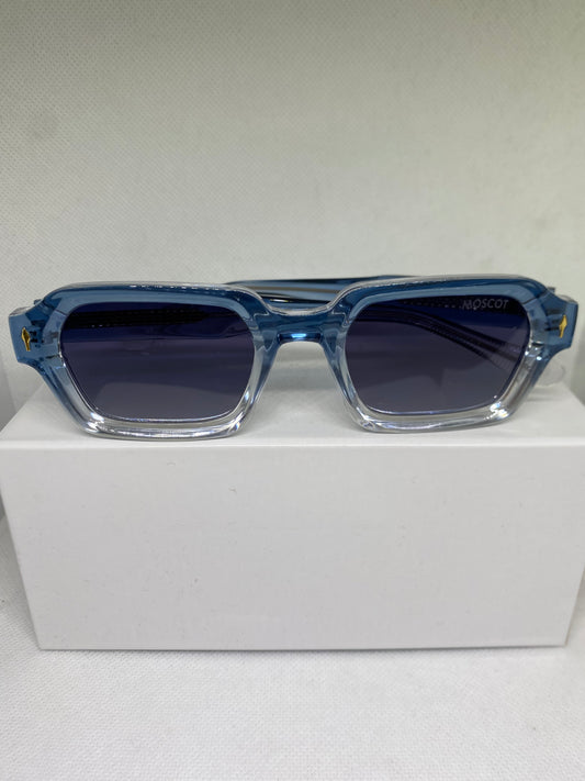 Moscot bleu transparent polaryse