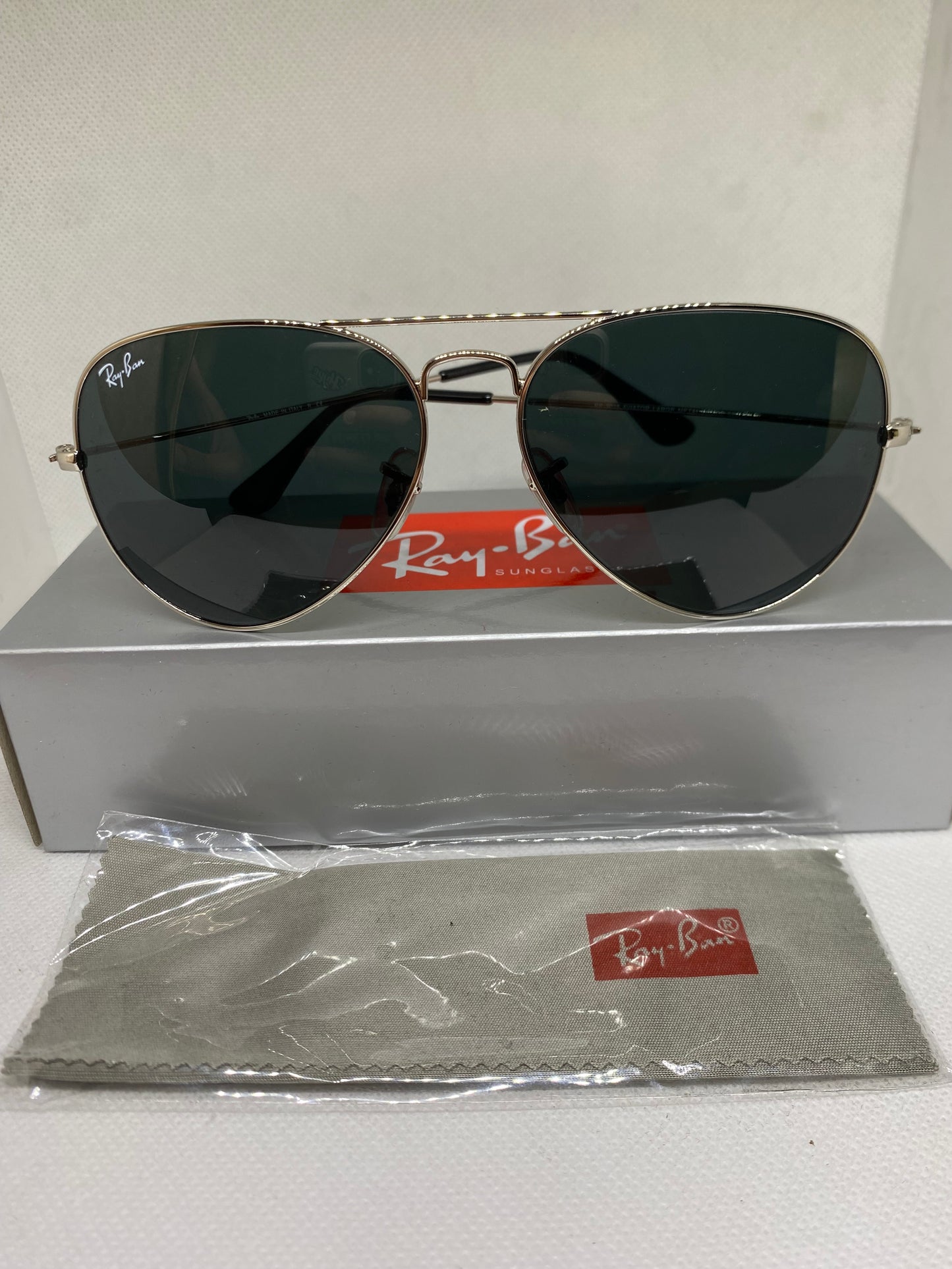 Rayban aviator black silver 58-14