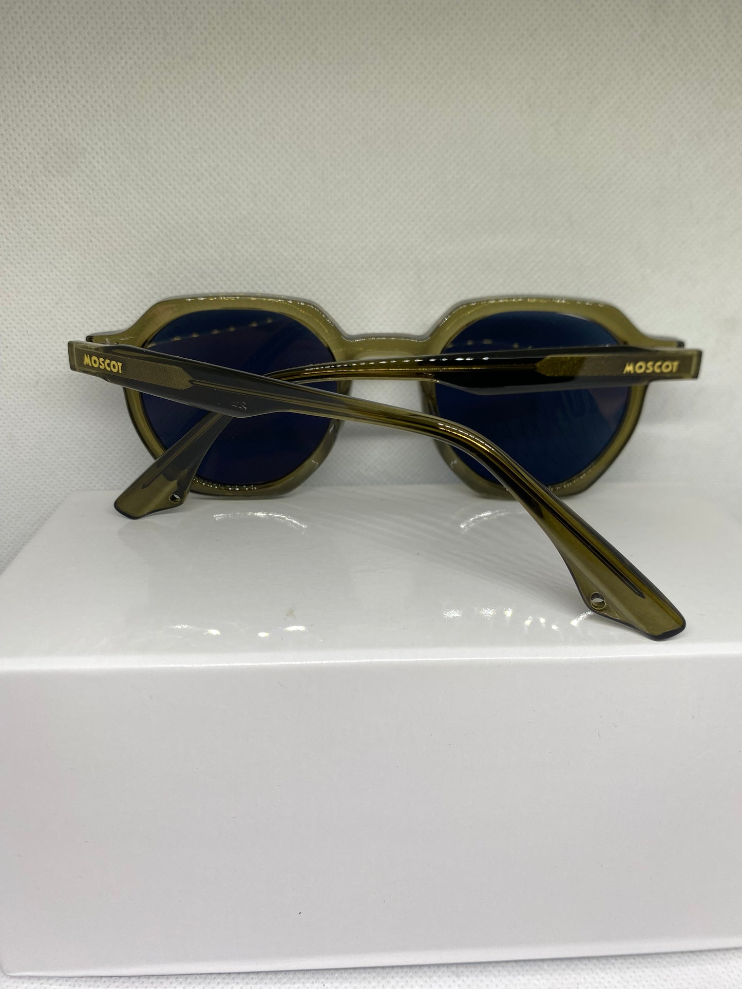Moscot vert verre bleu polaryse